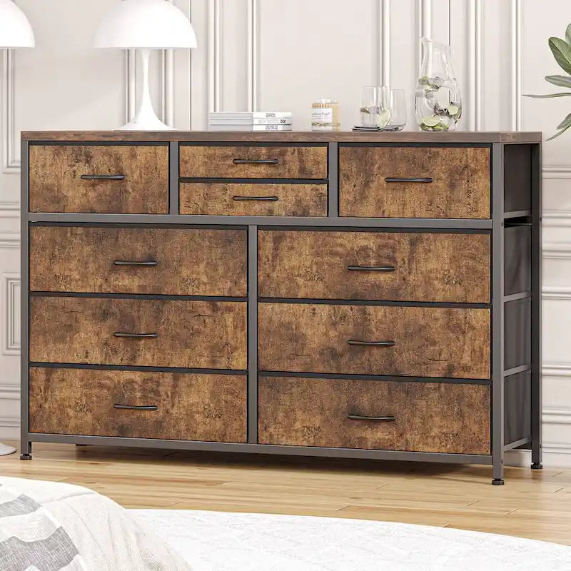 Modern Dresser TV Stand with 10 Drawers - n/a