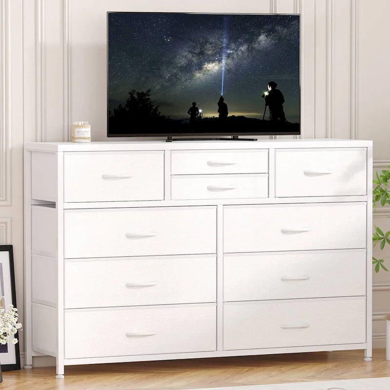 Modern Dresser TV Stand with 10 Drawers - n/a
