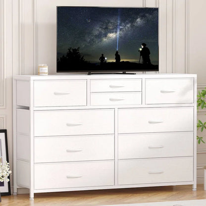 Modern Dresser TV Stand with 10 Drawers - n/a