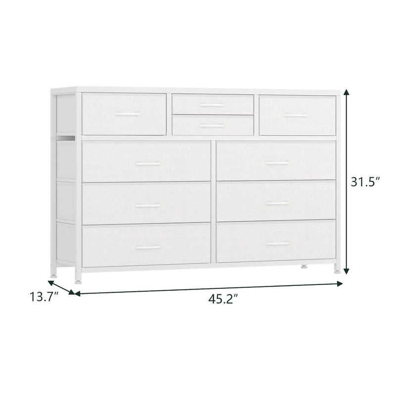 Modern Dresser TV Stand with 10 Drawers - n/a