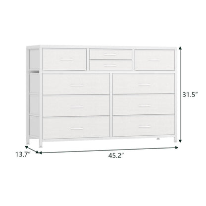 Modern Dresser TV Stand with 10 Drawers - n/a
