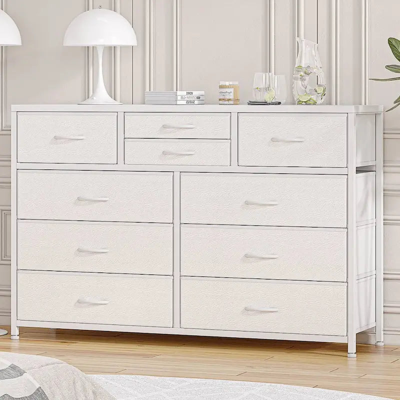 Modern Dresser TV Stand with 10 Drawers - n/a