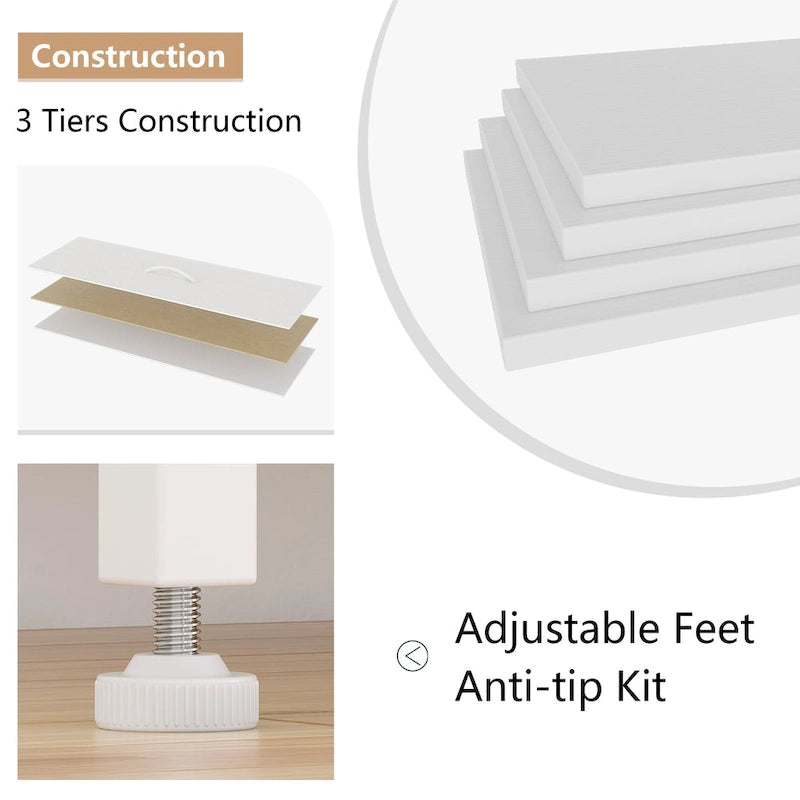 Modern Dresser TV Stand with 10 Drawers - n/a