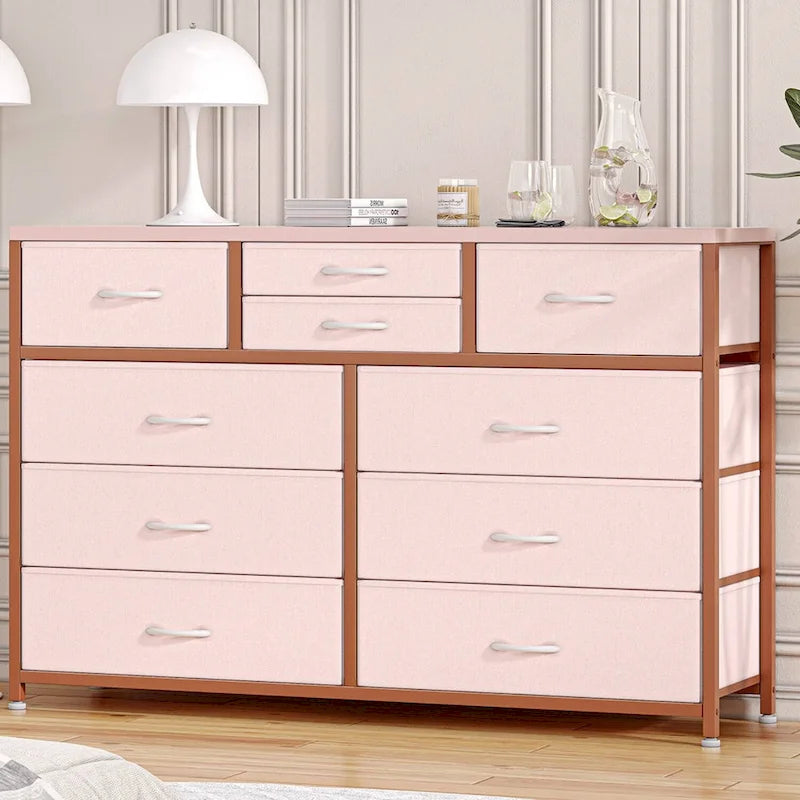 Modern Dresser TV Stand with 10 Drawers - n/a