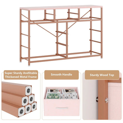 Modern Dresser TV Stand with 10 Drawers - n/a