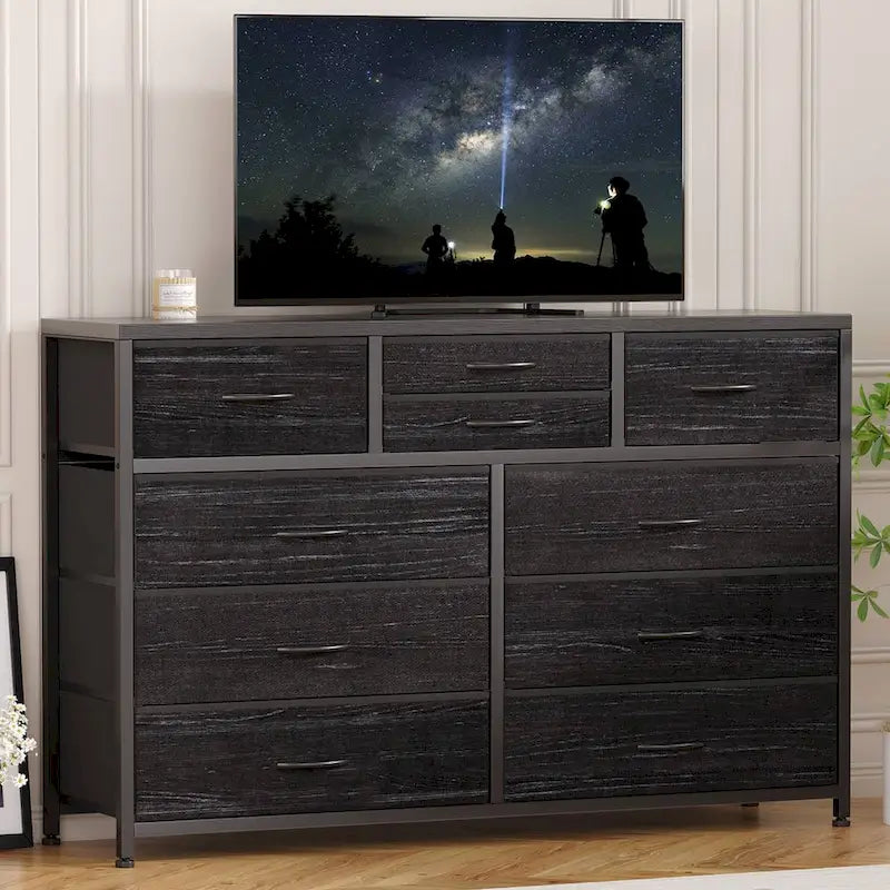 Modern Dresser TV Stand with 10 Drawers - n/a