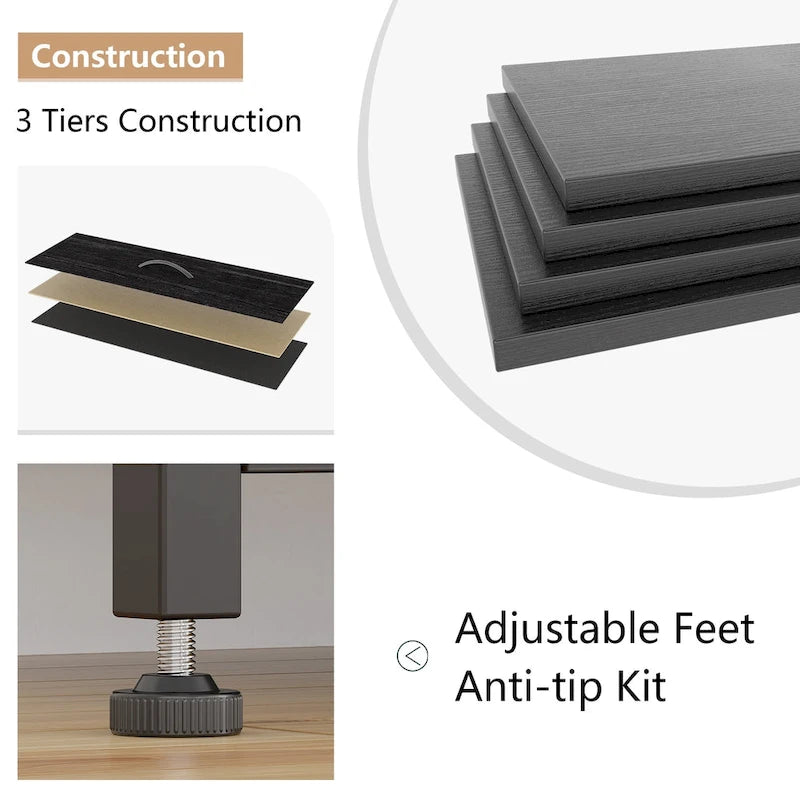 Modern Dresser TV Stand with 10 Drawers - n/a