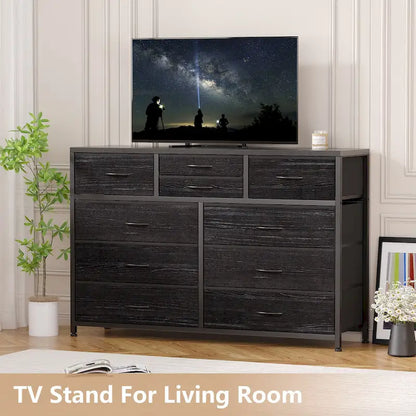 Modern Dresser TV Stand with 10 Drawers - n/a