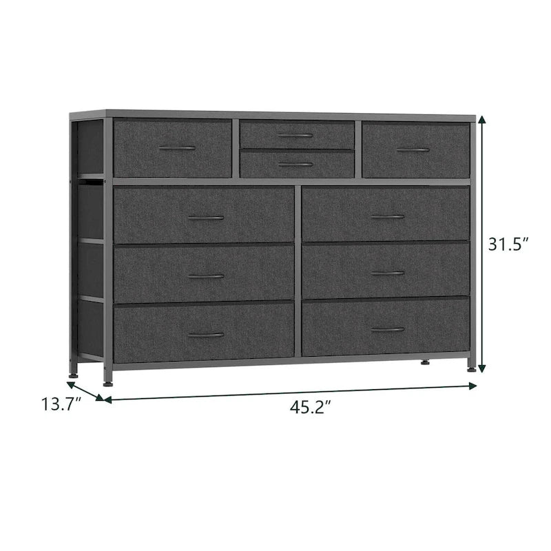 Modern Dresser TV Stand with 10 Drawers - n/a