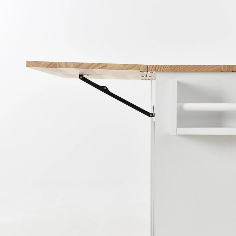 52.7 W Rolling Mobile Kitchen Island with Solid Wood Top and Locking Wheels,Storage Cabinet and Drop Leaf Breakfast Bar