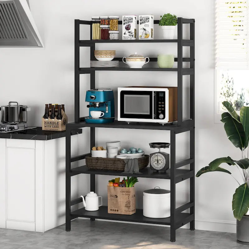 5-Tier Kitchen Bakers Rack with Hutch,Utility Storage Shelf - 31.5 x 15.75 x 62.99 inches