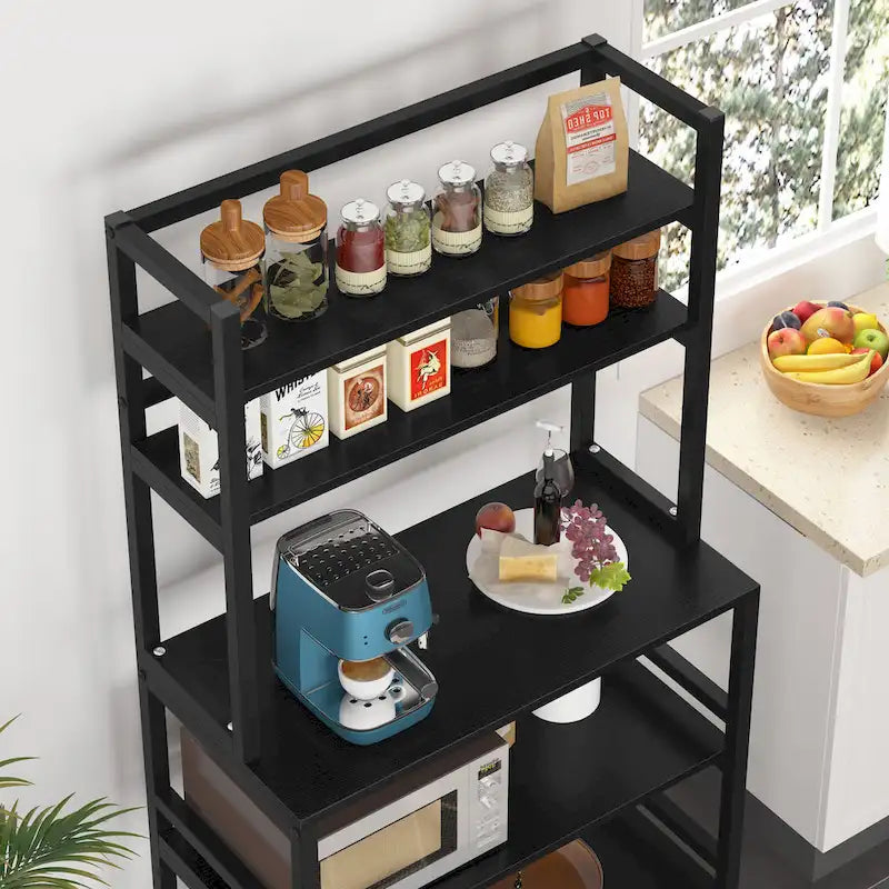 5-Tier Kitchen Bakers Rack with Hutch,Utility Storage Shelf - 31.5 x 15.75 x 62.99 inches