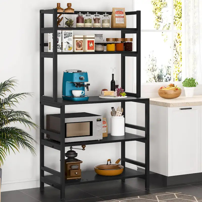 5-Tier Kitchen Bakers Rack with Hutch,Utility Storage Shelf - 31.5 x 15.75 x 62.99 inches