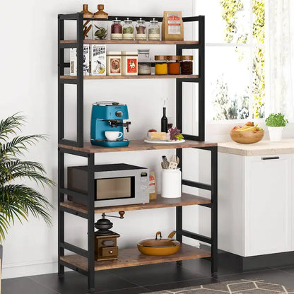 5-Tier Kitchen Bakers Rack with Hutch,Utility Storage Shelf - 31.5 x 15.75 x 62.99 inches