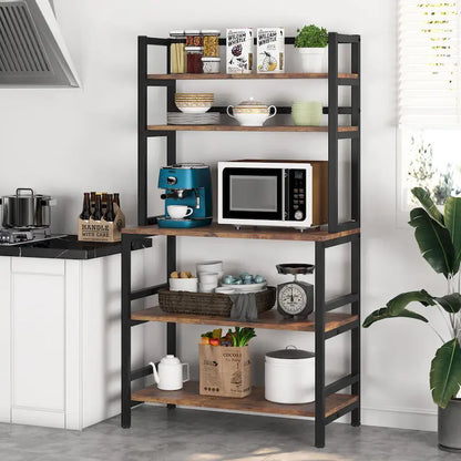 5-Tier Kitchen Bakers Rack with Hutch,Utility Storage Shelf - 31.5 x 15.75 x 62.99 inches