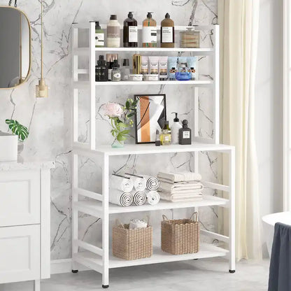 5-Tier Kitchen Bakers Rack with Hutch,Utility Storage Shelf - 31.5 x 15.75 x 62.99 inches