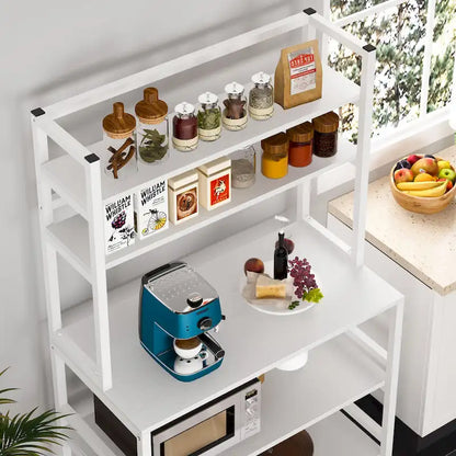5-Tier Kitchen Bakers Rack with Hutch,Utility Storage Shelf - 31.5 x 15.75 x 62.99 inches