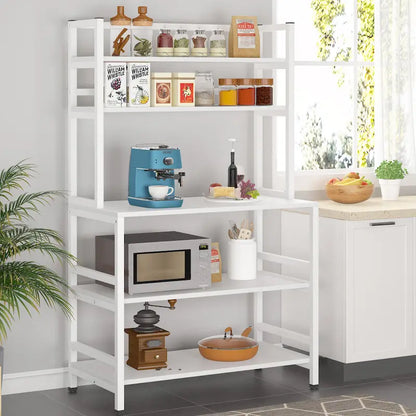 5-Tier Kitchen Bakers Rack with Hutch,Utility Storage Shelf - 31.5 x 15.75 x 62.99 inches