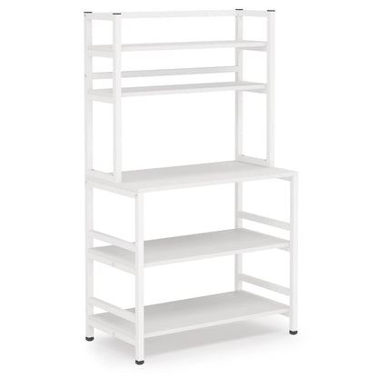 5-Tier Kitchen Bakers Rack with Hutch,Utility Storage Shelf - 31.5 x 15.75 x 62.99 inches
