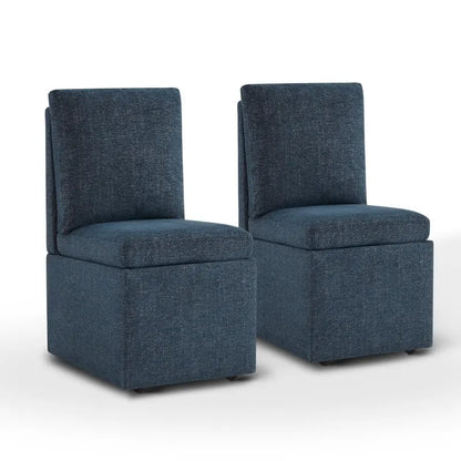 Nathan Dining Chair with Caster & Storage Set of 2 - N/A