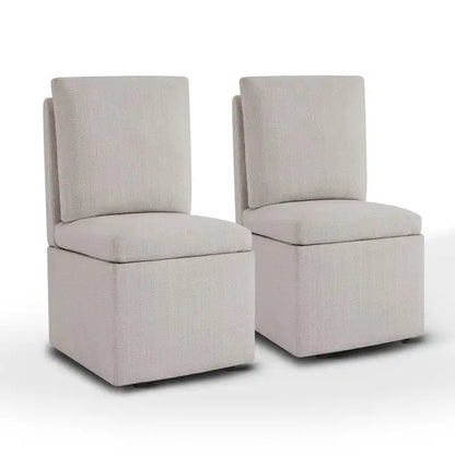 Nathan Dining Chair with Caster & Storage Set of 2 - N/A