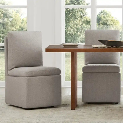 Nathan Dining Chair with Caster & Storage Set of 2 - N/A