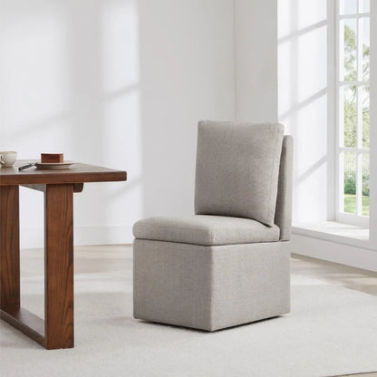 Nathan Dining Chair with Caster & Storage Set of 2 - N/A