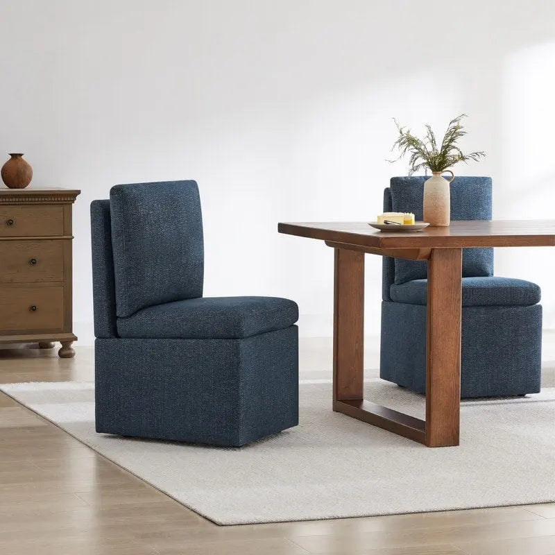 Nathan Dining Chair with Caster & Storage Set of 2 - N/A