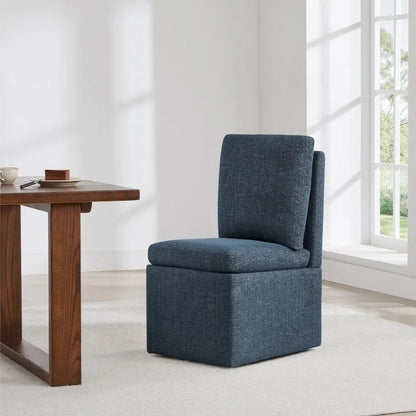 Nathan Dining Chair with Caster & Storage Set of 2 - N/A