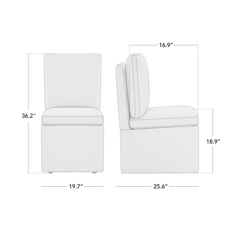 Nathan Dining Chair with Caster & Storage Set of 2 - N/A