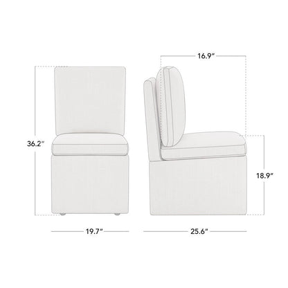 Nathan Dining Chair with Caster & Storage Set of 2 - N/A