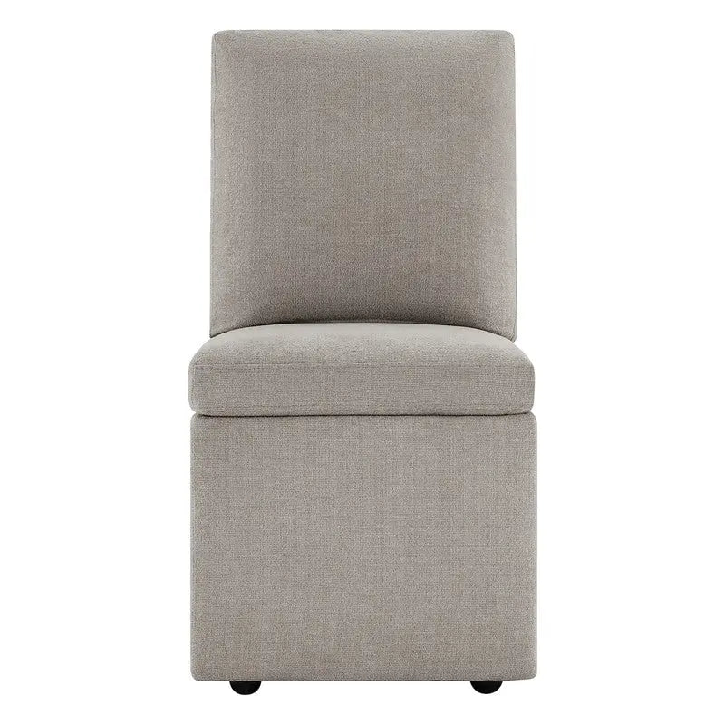 Nathan Dining Chair with Caster & Storage Set of 2 - N/A