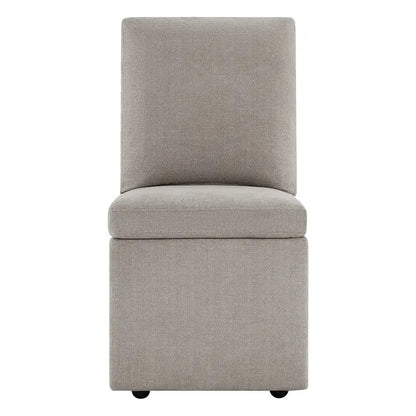 Nathan Dining Chair with Caster & Storage Set of 2 - N/A