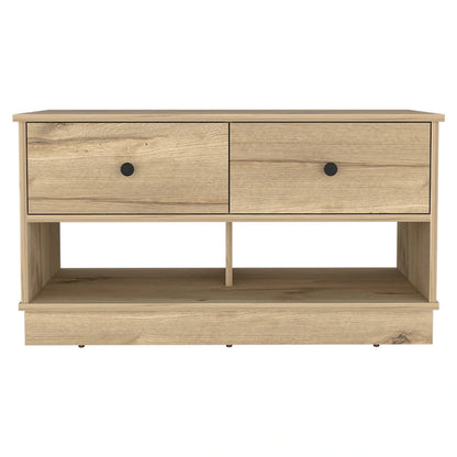 Hamilton 36-inch Wide Storage Bench with 2 Open Shelves and 2 Drawers