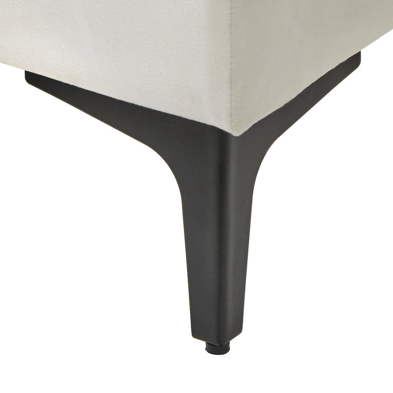 Lifestorey Stark Velvet Upholstered Modern Queen Platform Bed