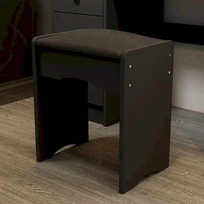 Makeup Vanity Set Dresser w/Mirror Stool 5 Drawers - White/Pink/Black - 31.5L x 15.7W x 52H