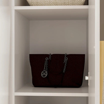 70. H x 47.2 W Wardrobe Cabinet Armoire Three Doors In White Closet