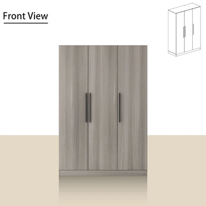 70. H x 47.2 W Wardrobe Cabinet Armoire Three Doors In White Closet