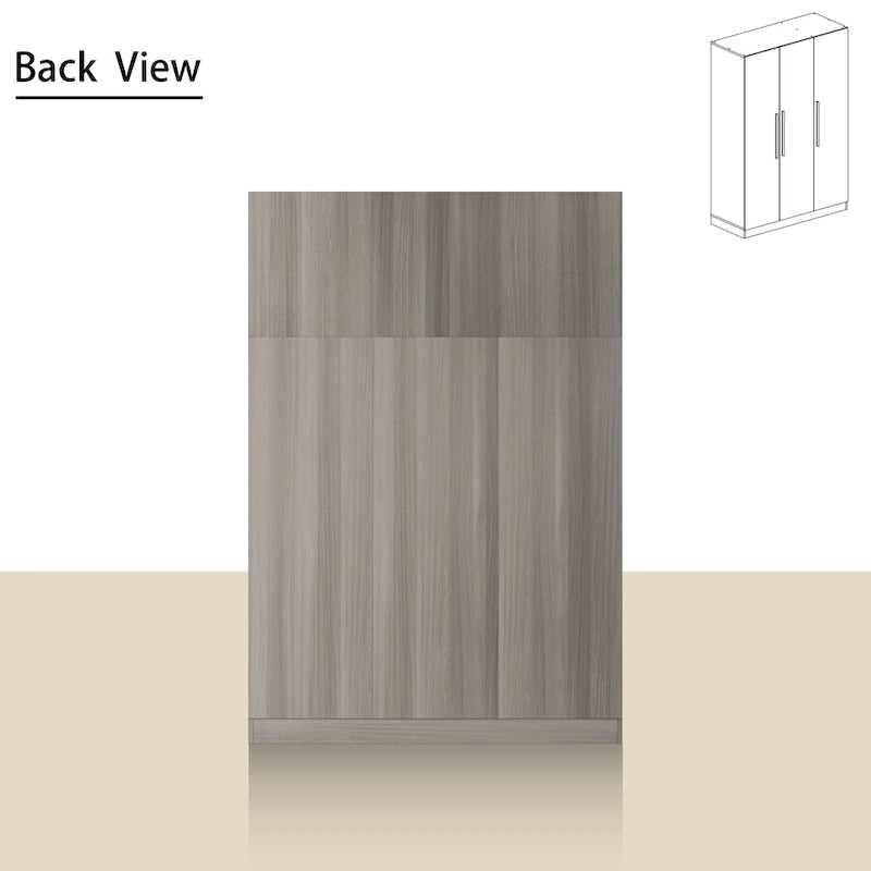 70. H x 47.2 W Wardrobe Cabinet Armoire Three Doors In White Closet