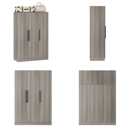 70. H x 47.2 W Wardrobe Cabinet Armoire Three Doors In White Closet