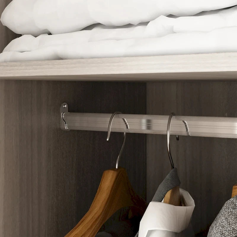 70. H x 47.2 W Wardrobe Cabinet Armoire Three Doors In White Closet