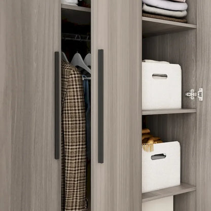 70. H x 47.2 W Wardrobe Cabinet Armoire Three Doors In White Closet