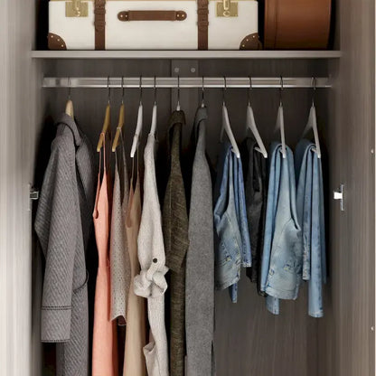 70. H x 47.2 W Wardrobe Cabinet Armoire Three Doors In White Closet