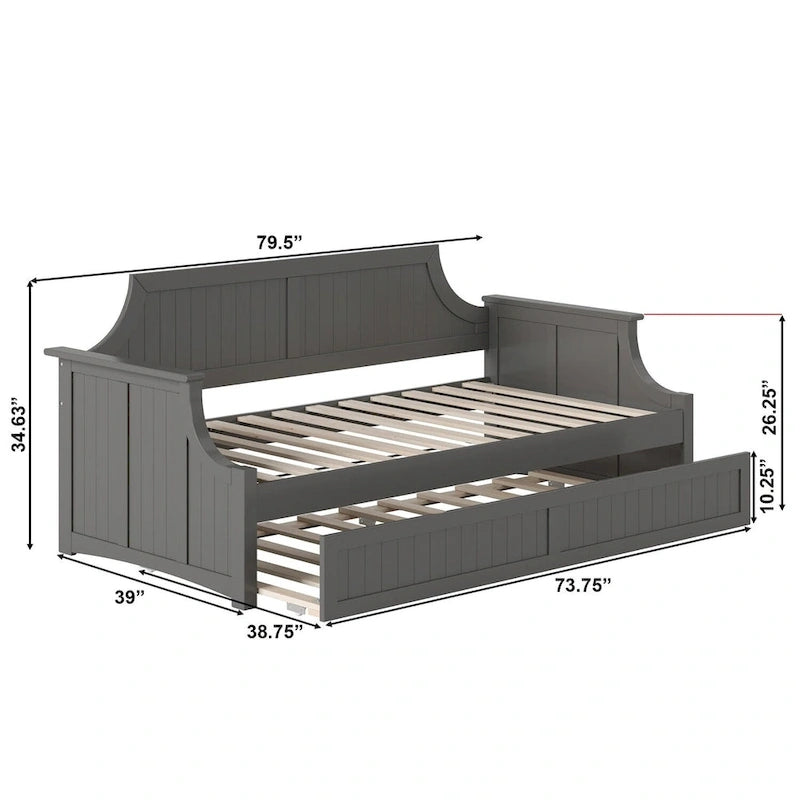 Cambridge Twin Wood Daybed with Twin Size Trundle