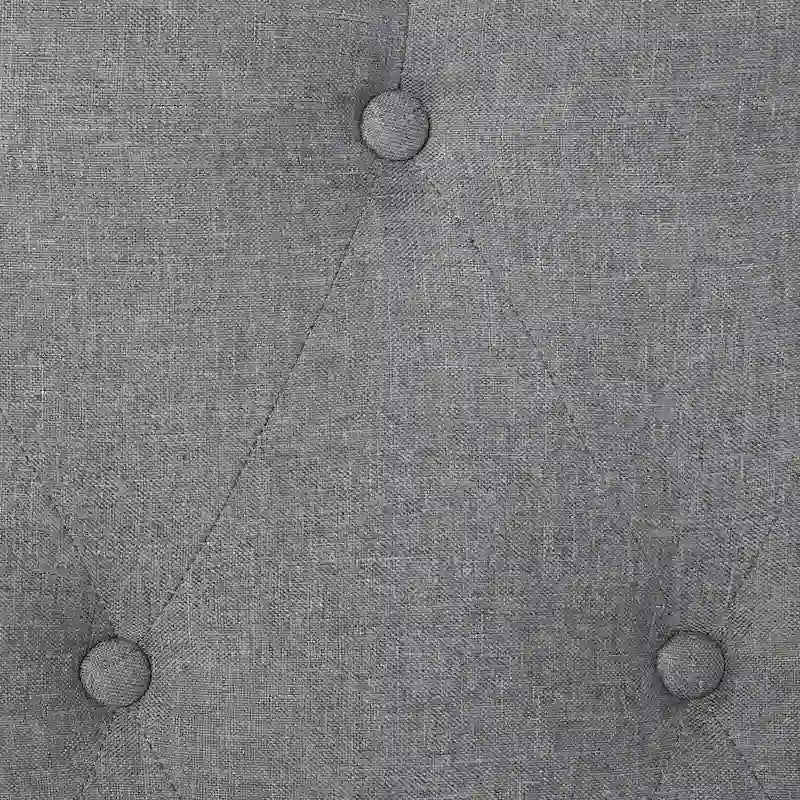 Diamond-tufted Grey Wingback Bed