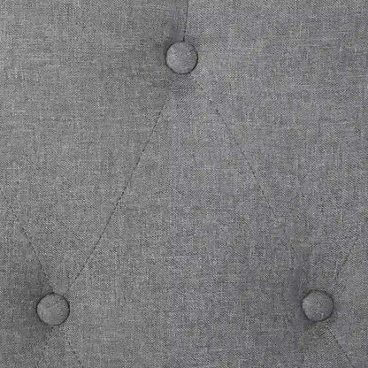 Diamond-tufted Grey Wingback Bed