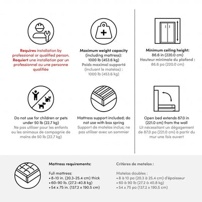 Edge 60W Full Murphy Bed by Bestar