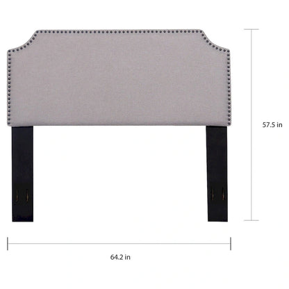 Morden Full/Queen Nailhead Upholstered Fabric Headboard