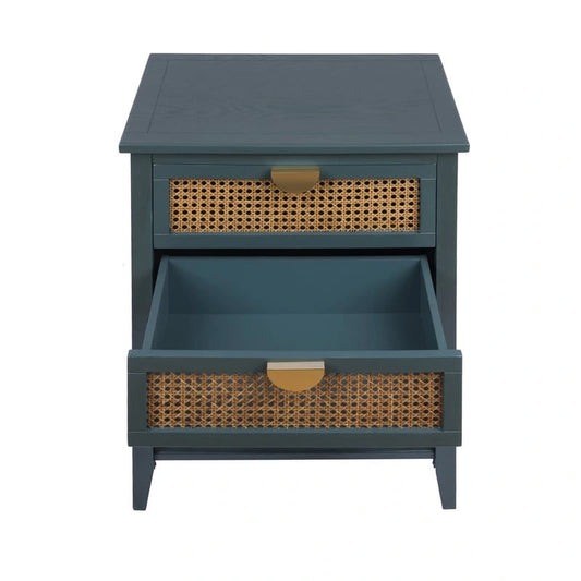 Nightstands with 2 drawers, rattan nightstands, drawers and shelves