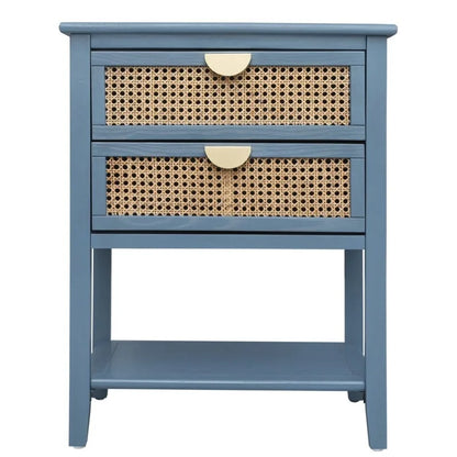 Nightstands with 2 drawers, rattan nightstands, drawers and shelves